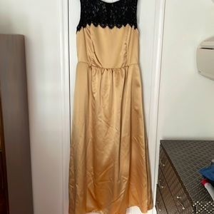 Bold gold bridesmaid dress
